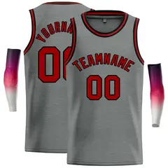 Dark Gray Maroon Classic Casual Basketball Jersey