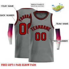 Dark Gray Maroon Classic Casual Basketball Jersey 2
