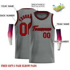 Dark Gray Maroon Classic Casual Basketball Jersey 2
