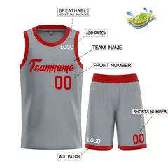 Dark Gray Maroon Heal Basketball Jersey Uniform Set 3