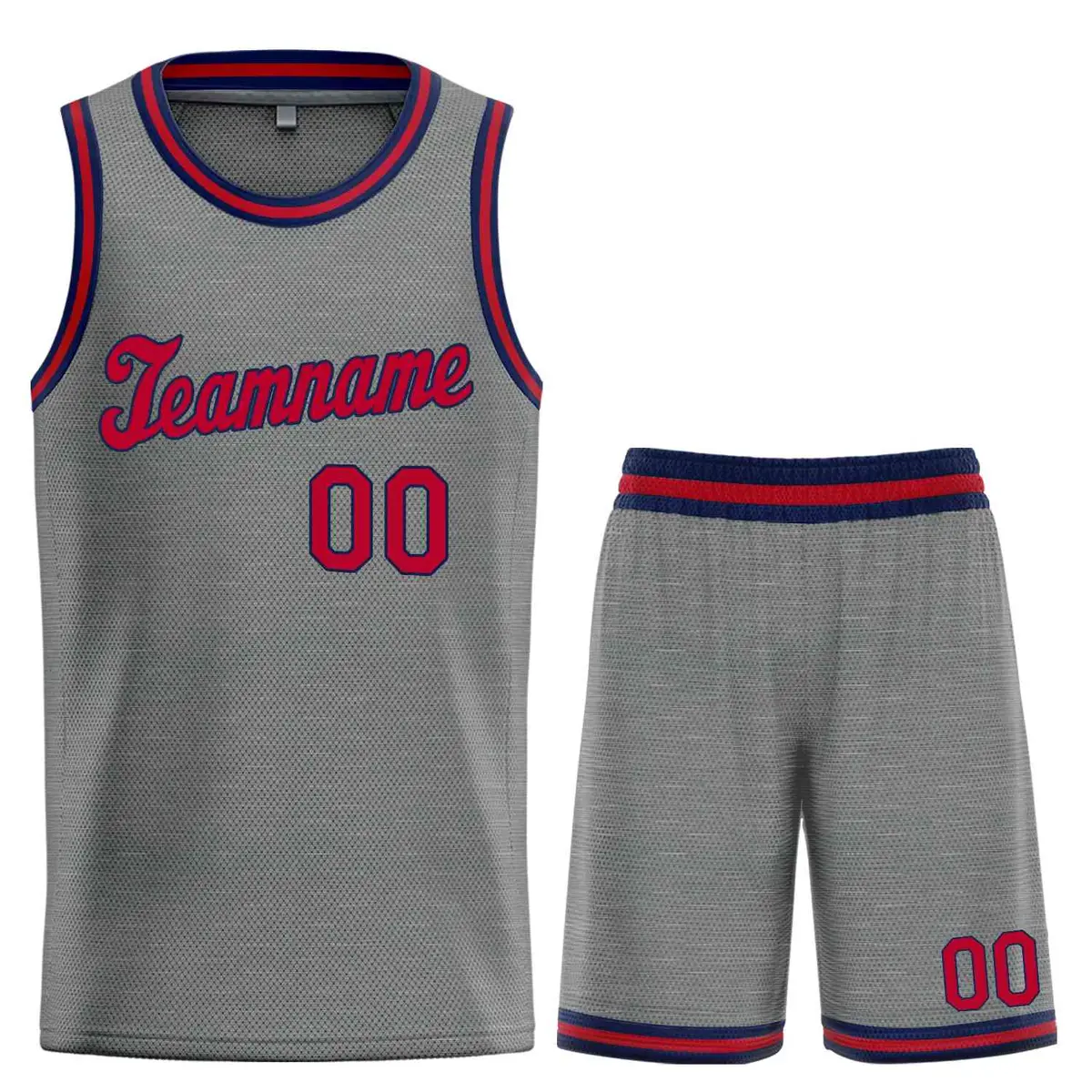 Dark Gray Maroon-Navy Classic Basketball Uniform Jersey