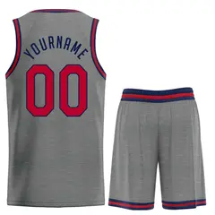 Dark Gray Maroon-Navy Classic Basketball Uniform Jersey 2