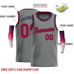 Dark Gray Maroon-Navy Classic Casual Basketball Jersey 2