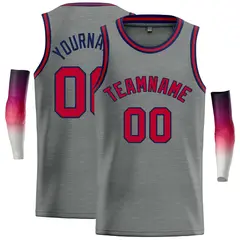 Dark Gray Maroon-Navy Classic Casual Basketball Jersey