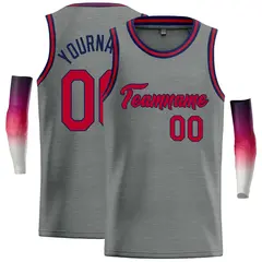 Dark Gray Maroon-Navy Classic Casual Basketball Jersey