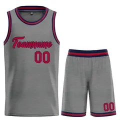 Dark Gray Maroon-Navy Heal Basketball Jersey Uniform Set
