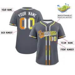 Dark Gray Maverique Pride Month Baseball Jersey 2