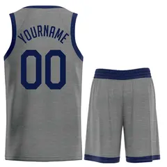 Dark Gray Navy Classic Basketball Uniform Jersey 2