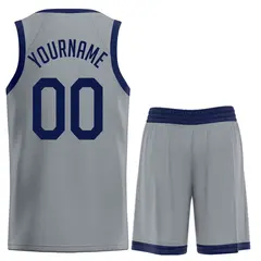 Dark Gray Navy Classic Basketball Uniform Jersey 2