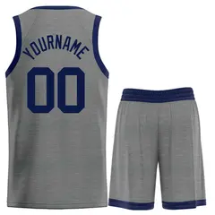 Dark Gray Navy Classic Bull Sets Basketball Jersey 2
