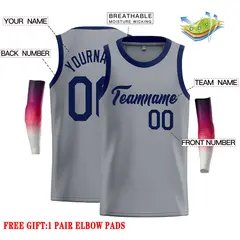 Dark Gray Navy Classic Casual Basketball Jersey 2