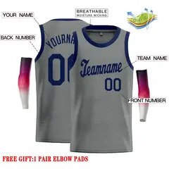 Dark Gray Navy Classic Casual Basketball Jersey 2