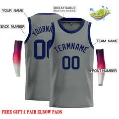 Dark Gray Navy Classic Casual Basketball Jersey 2