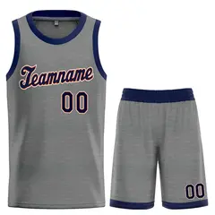 Dark Gray Navy-Orange Classic Basketball Uniform Jersey