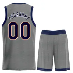 Dark Gray Navy-Orange Classic Basketball Uniform Jersey 2
