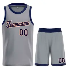 Dark Gray Navy-Orange Classic Basketball Uniform Jersey
