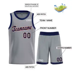 Dark Gray Navy-Orange Classic Basketball Uniform Jersey 3