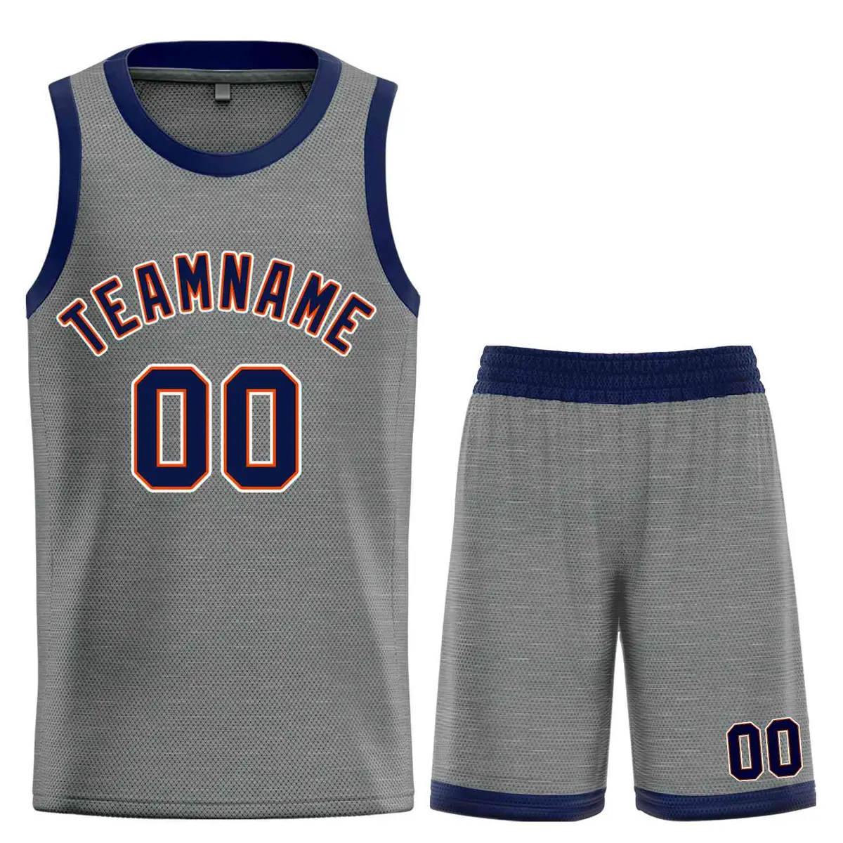 Dark Gray Navy-Orange Classic Bull Sets Basketball Jersey