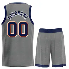 Dark Gray Navy-Orange Classic Bull Sets Basketball Jersey 2