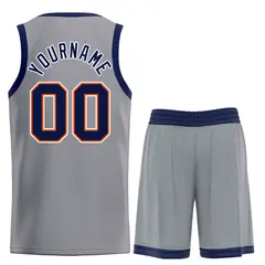 Dark Gray Navy-Orange Classic Bull Sets Basketball Jersey 2