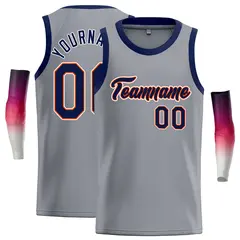 Dark Gray Navy-Orange Classic Casual Basketball Jersey