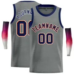Dark Gray Navy-Orange Classic Casual Basketball Jersey