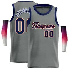 Dark Gray Navy-Orange Classic Casual Basketball Jersey