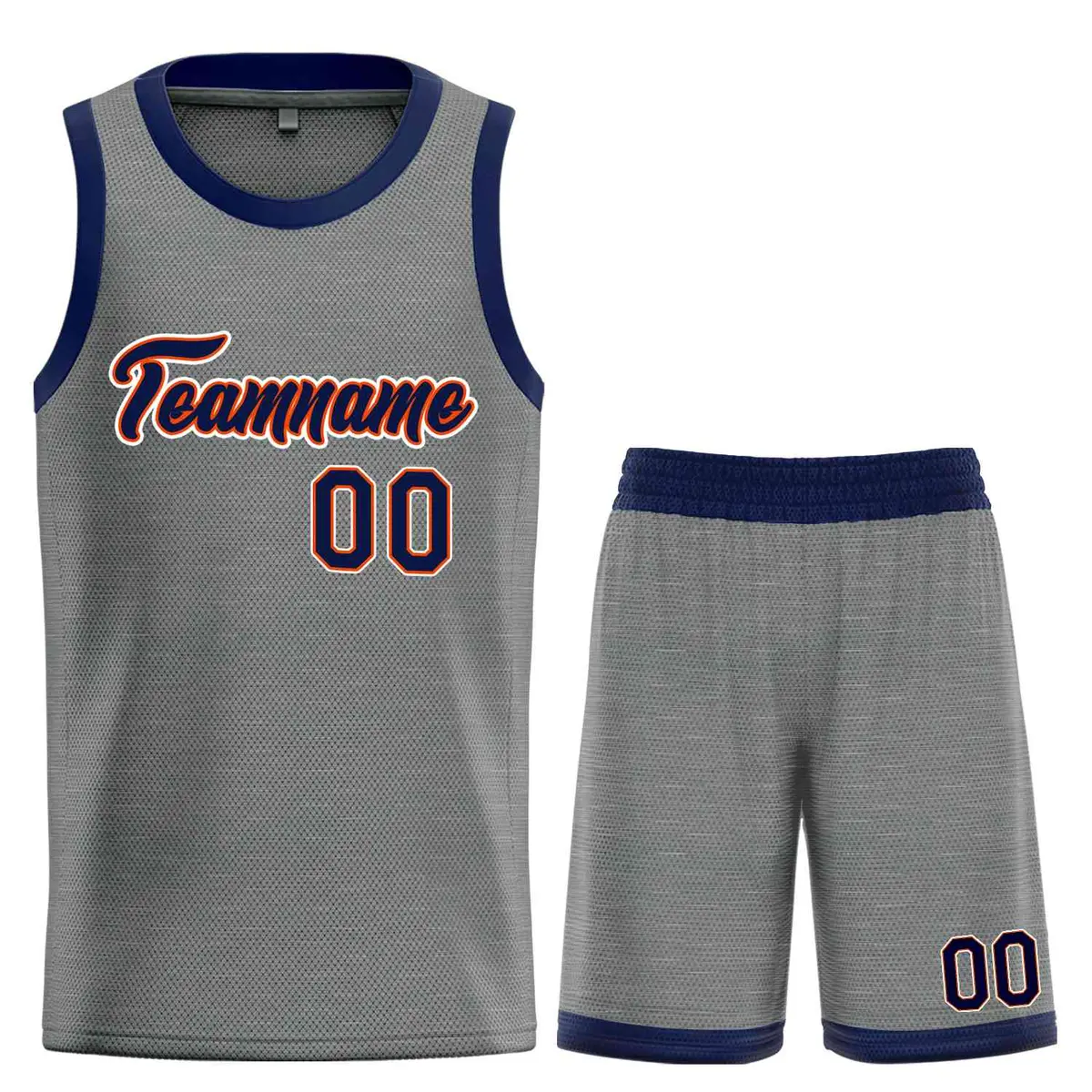 Dark Gray Navy-Orange Heal Basketball Jersey Uniform Set
