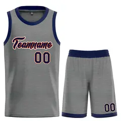 Dark Gray Navy-Orange Heal Basketball Jersey Uniform Set