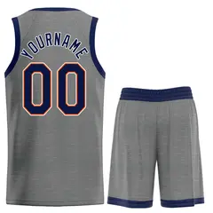 Dark Gray Navy-Orange Heal Basketball Jersey Uniform Set 2