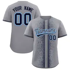 Dark Gray Navy Phonetic Rhythm Authentic Baseball Jersey 1