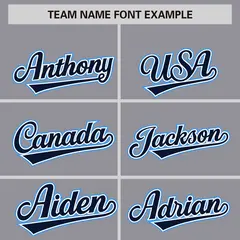 Dark Gray Navy Phonetic Rhythm Authentic Baseball Jersey 3
