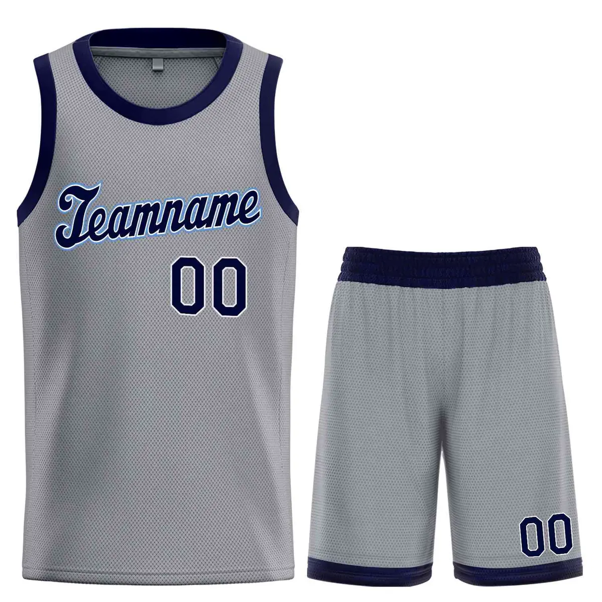 Dark Gray Navy-Powder Blue Classic Basketball Jersey