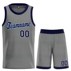 Dark Gray Navy-White Classic Basketball Uniform Jersey
