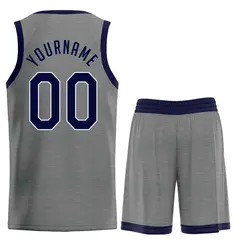 Dark Gray Navy-White Classic Basketball Uniform Jersey 2