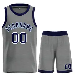 Dark Gray Navy-White Classic Bull Sets Basketball Jersey
