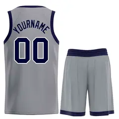 Dark Gray Navy-White Classic Bull Sets Basketball Jersey 2
