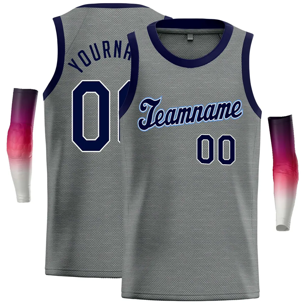 Dark Gray Navy-White Classic Casual Basketball Jersey
