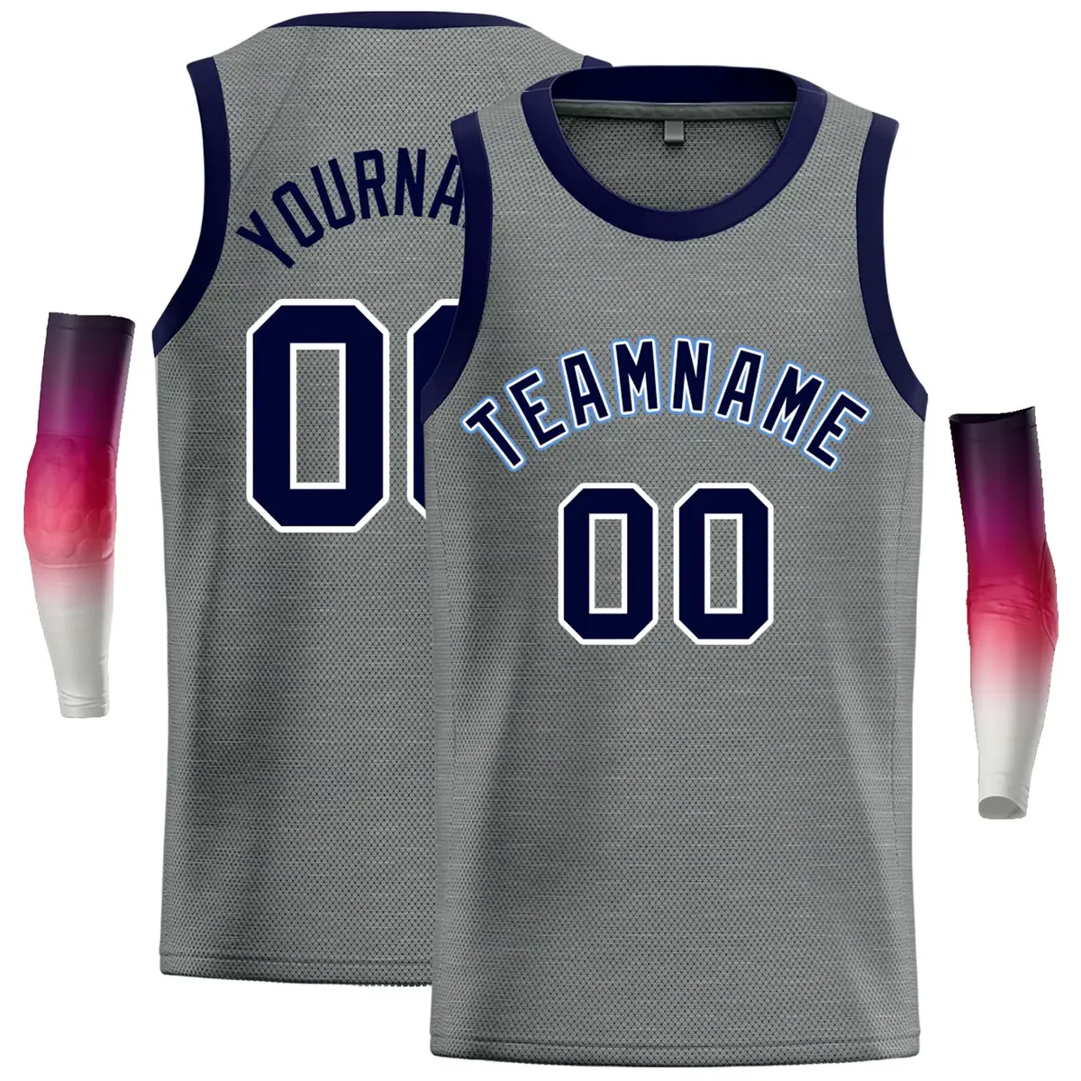 Dark Gray Navy-White Classic Casual Basketball Jersey