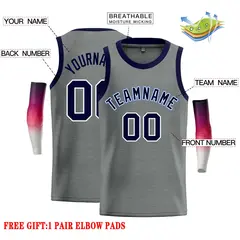 Dark Gray Navy-White Classic Casual Basketball Jersey 2
