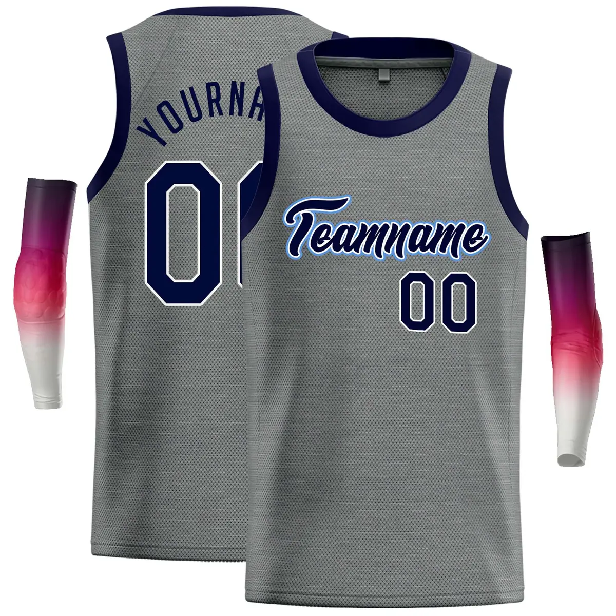 Dark Gray Navy-White Classic Casual Basketball Jersey
