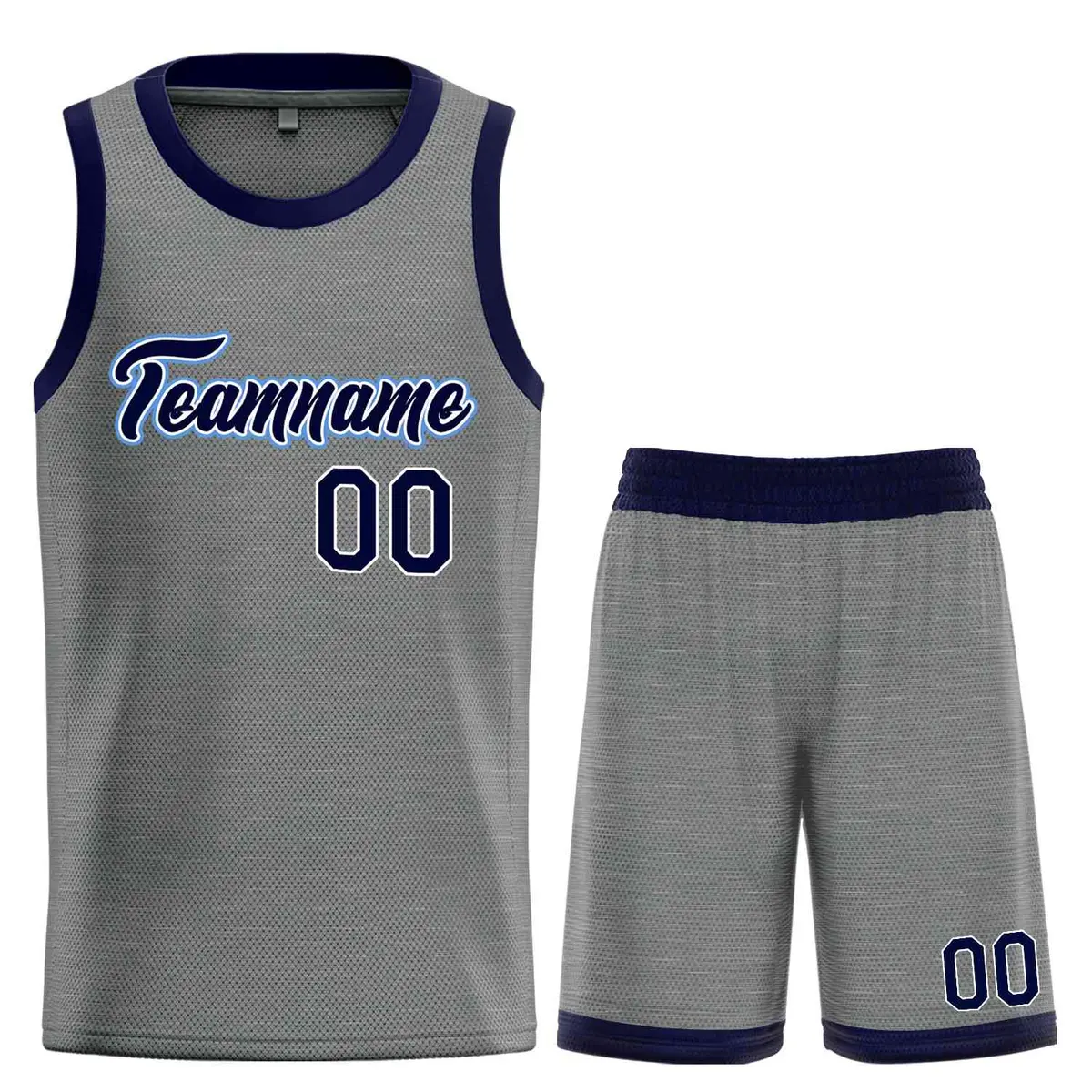 Dark Gray Navy-White Heal Basketball Jersey Uniform Set
