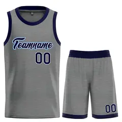 Dark Gray Navy-White Heal Basketball Jersey Uniform Set
