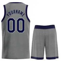 Dark Gray Navy-White Heal Basketball Jersey Uniform Set 2
