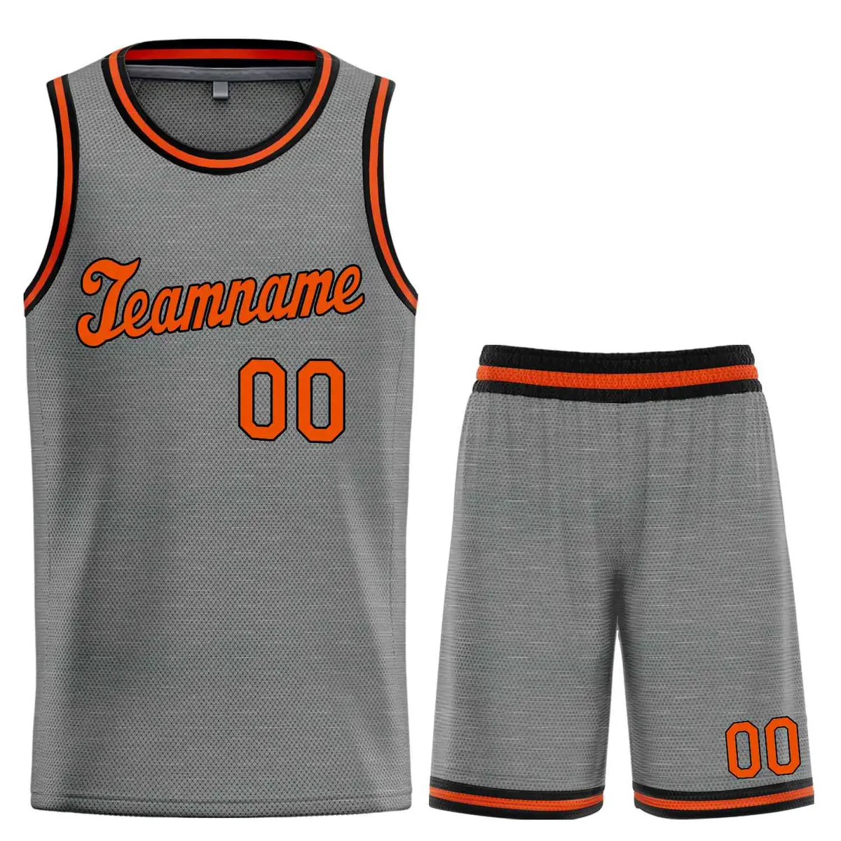 Dark Gray Orange-Black Classic Basketball Uniform Jersey
