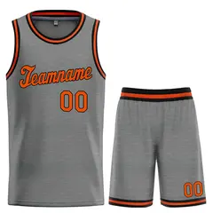 Dark Gray Orange-Black Classic Basketball Uniform Jersey