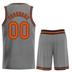 Dark Gray Orange-Black Classic Basketball Uniform Jersey 2