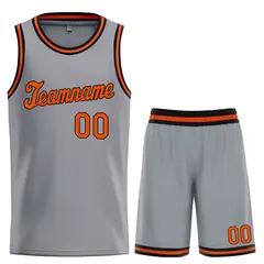 Dark Gray Orange-Black Classic Basketball Uniform Jersey