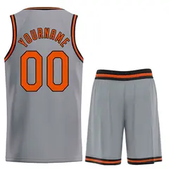Dark Gray Orange-Black Classic Basketball Uniform Jersey 2