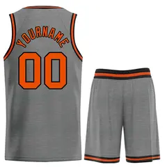 Dark Gray Orange-Black Classic Bull Sets Basketball Jersey 2